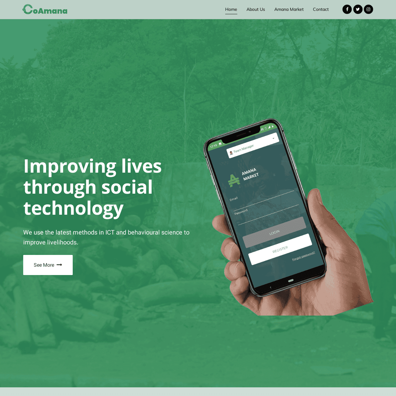 Coamana website screenshot